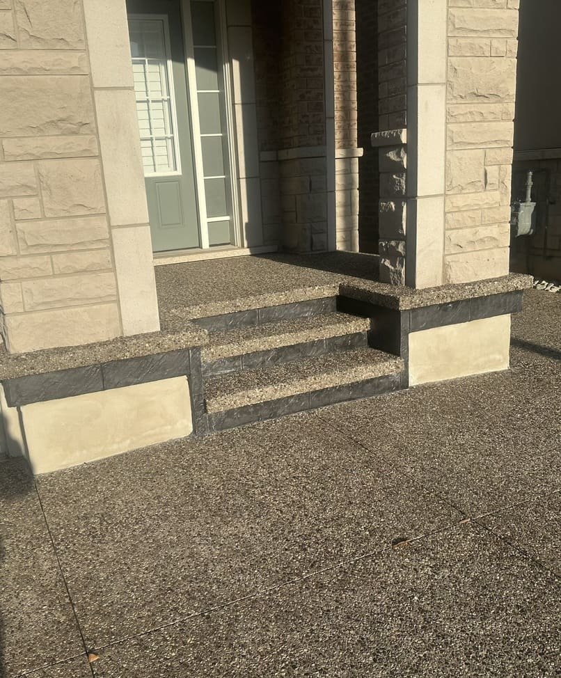 Steps Exposed Aggregate with Stamped Facing